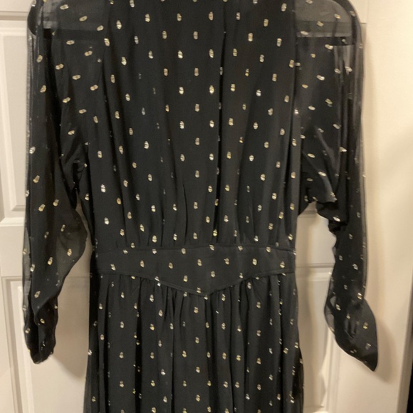 Ba&sh Romy Gathered Metallic Georgette Midi Dress - Picture 2 of 4